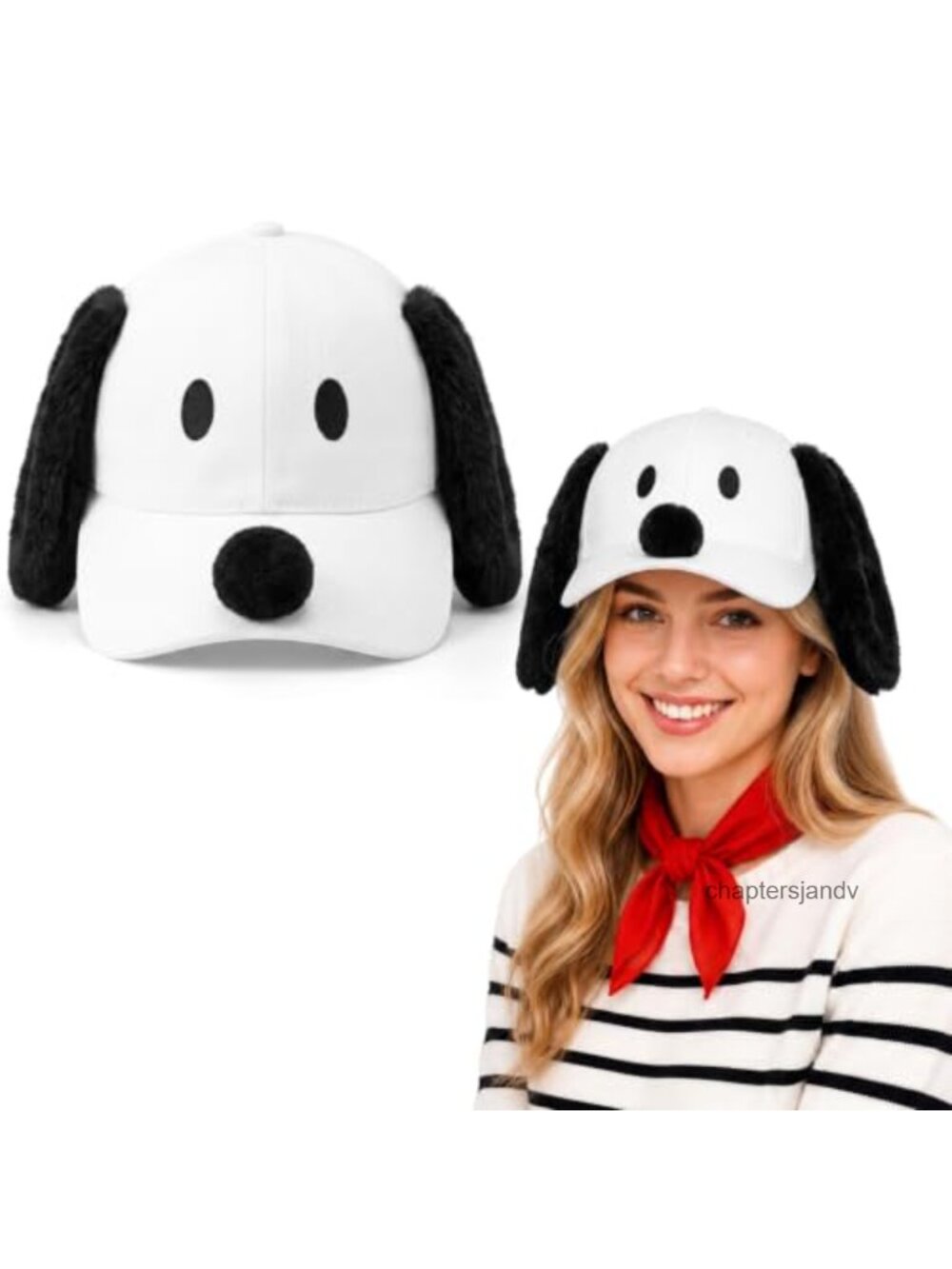 Plush Dog Ears Baseball Cap Adult Halloween Cosplay Adjustable